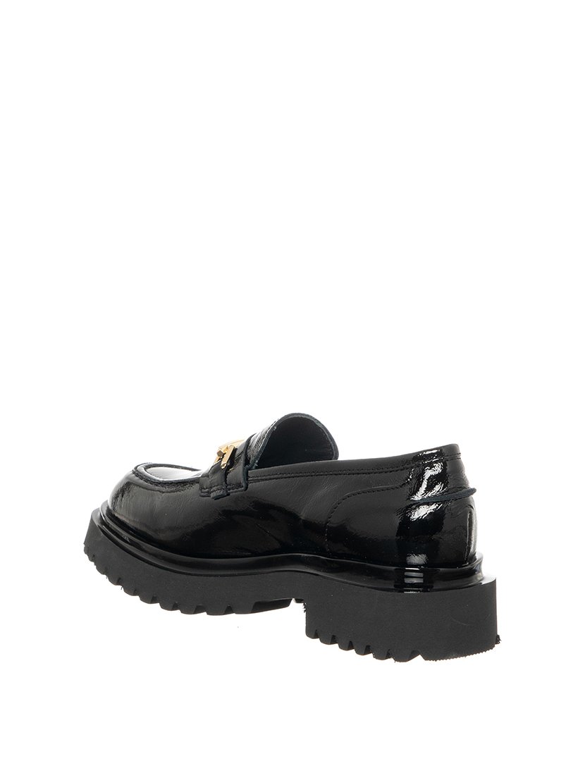 Mocassins Senhora Preto e Dourado