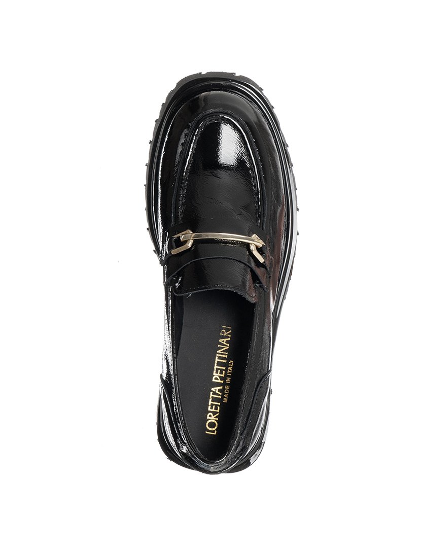 Mocassins Senhora Preto e Dourado