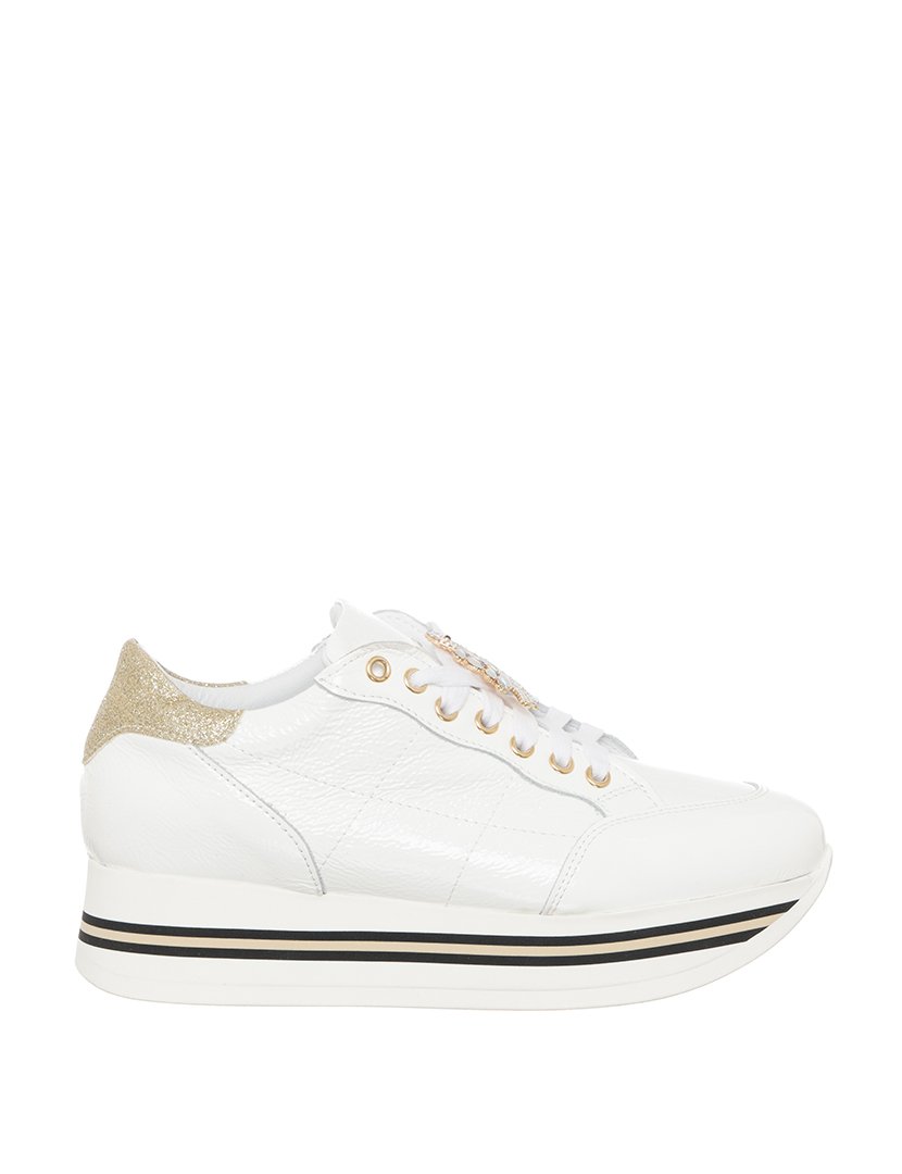 Ténis Senhora Branco e Dourado