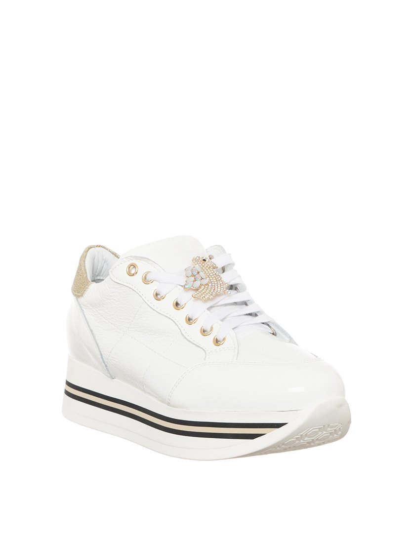 Ténis Senhora Branco e Dourado