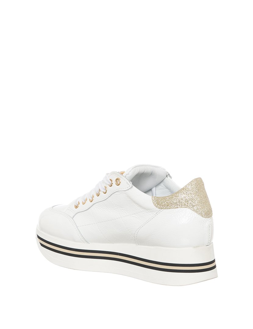 Ténis Senhora Branco e Dourado