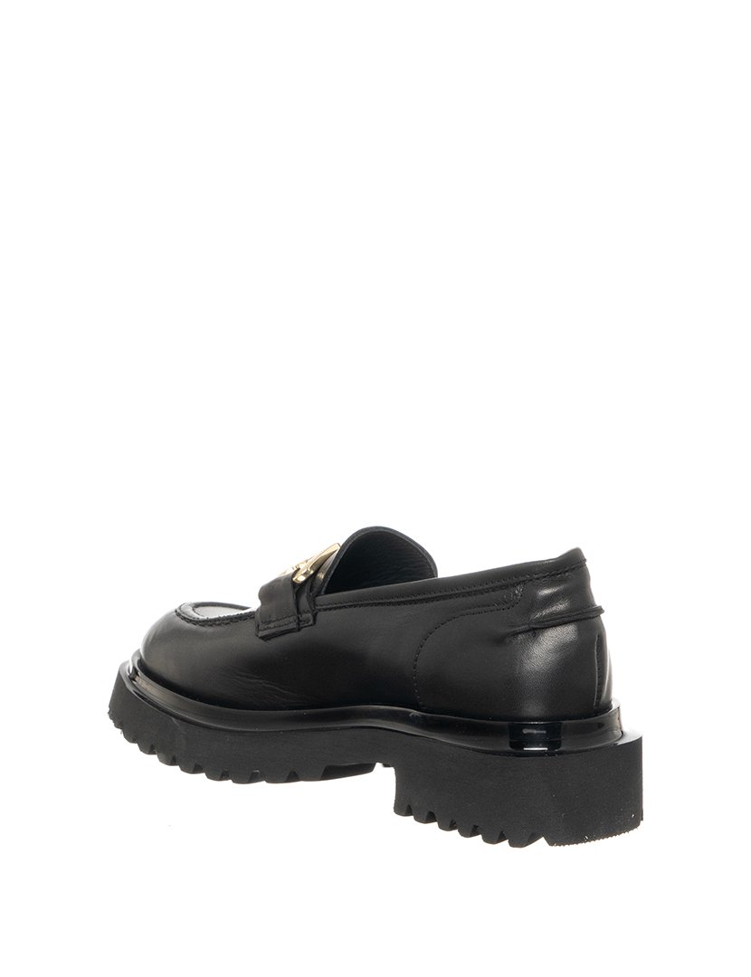 Mocassins Senhora Preto e Dourado
