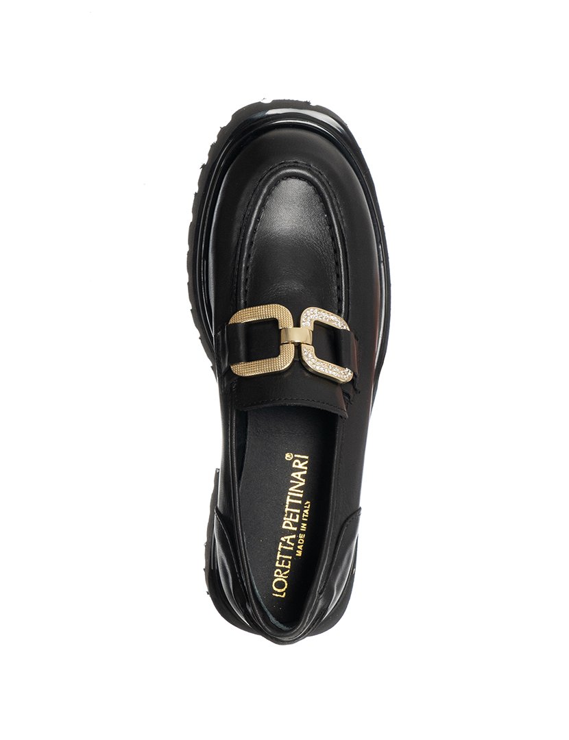Mocassins Senhora Preto e Dourado
