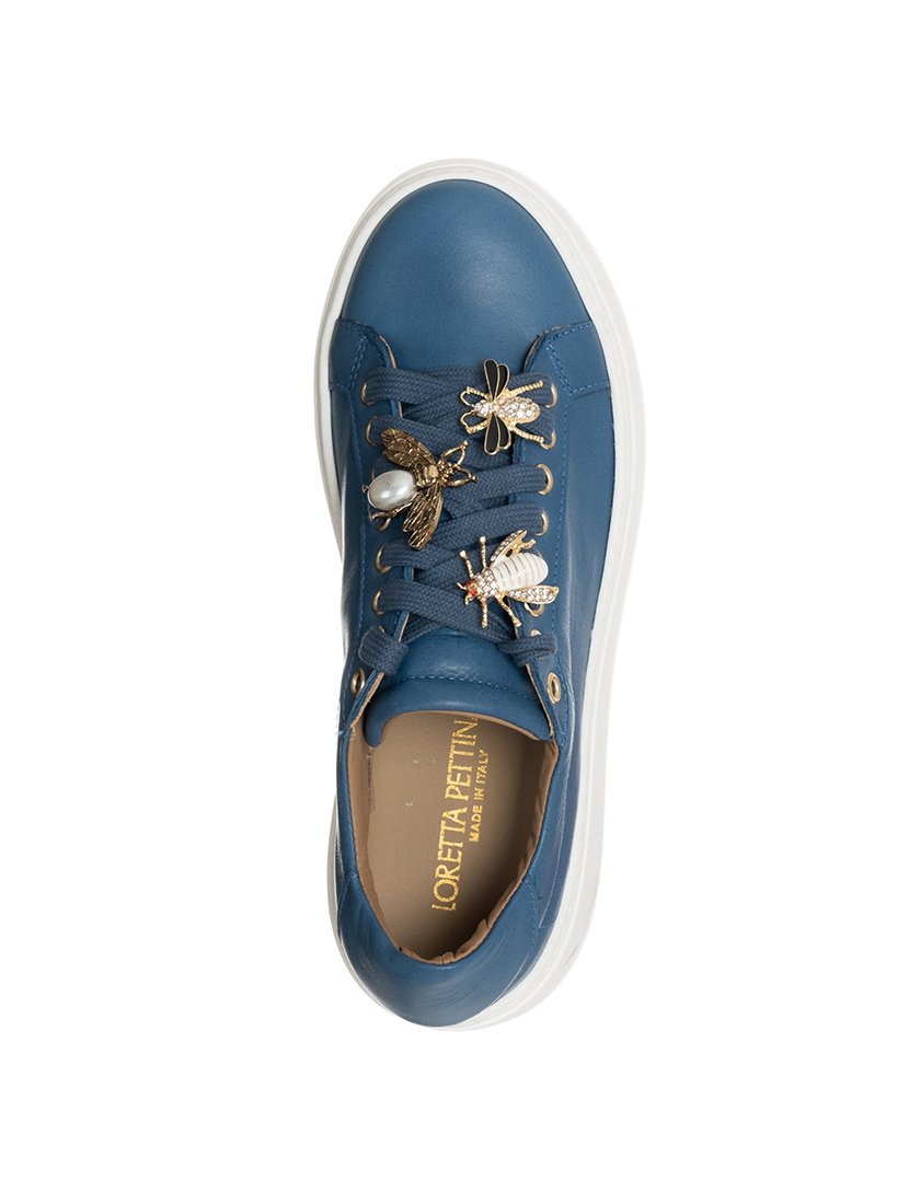 Ténis Senhora Azul e Dourado