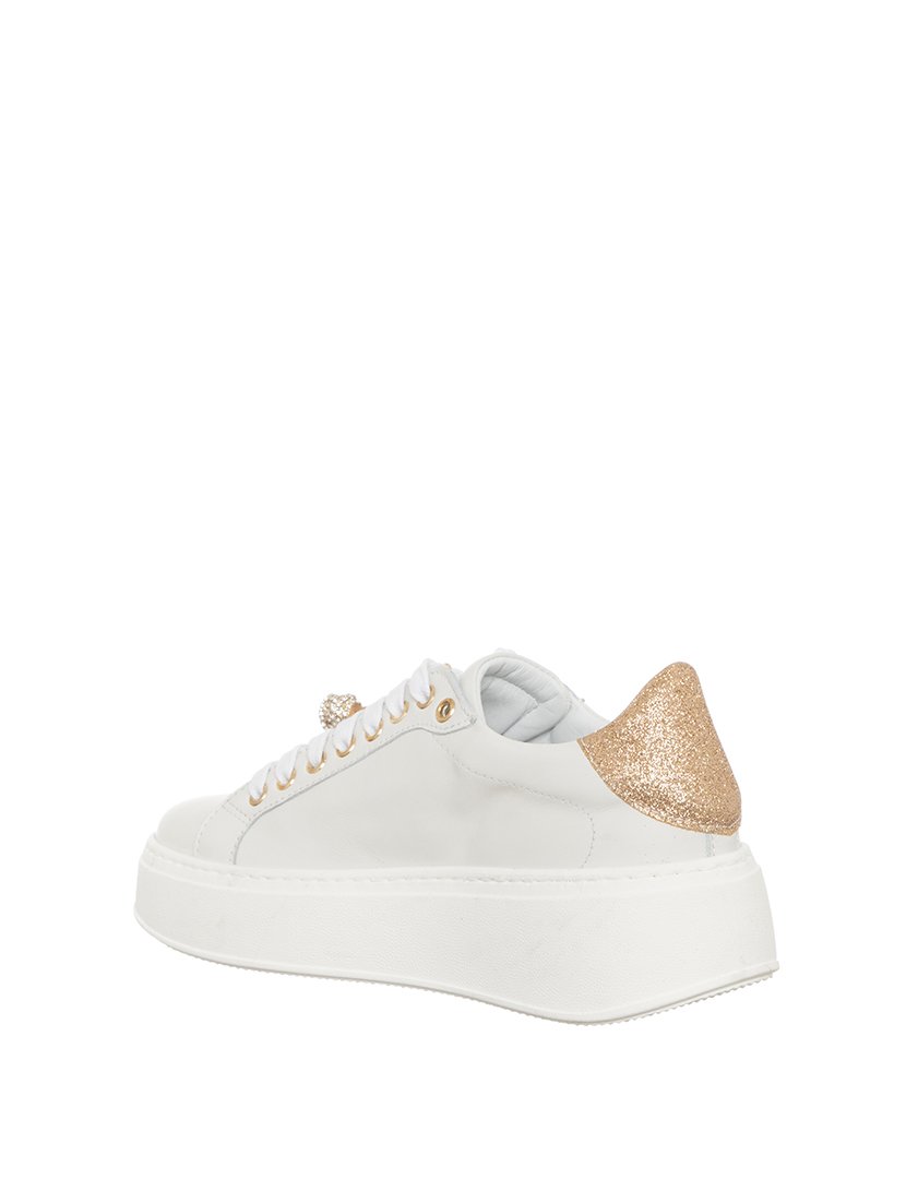 Ténis Senhora Branco e Dourado