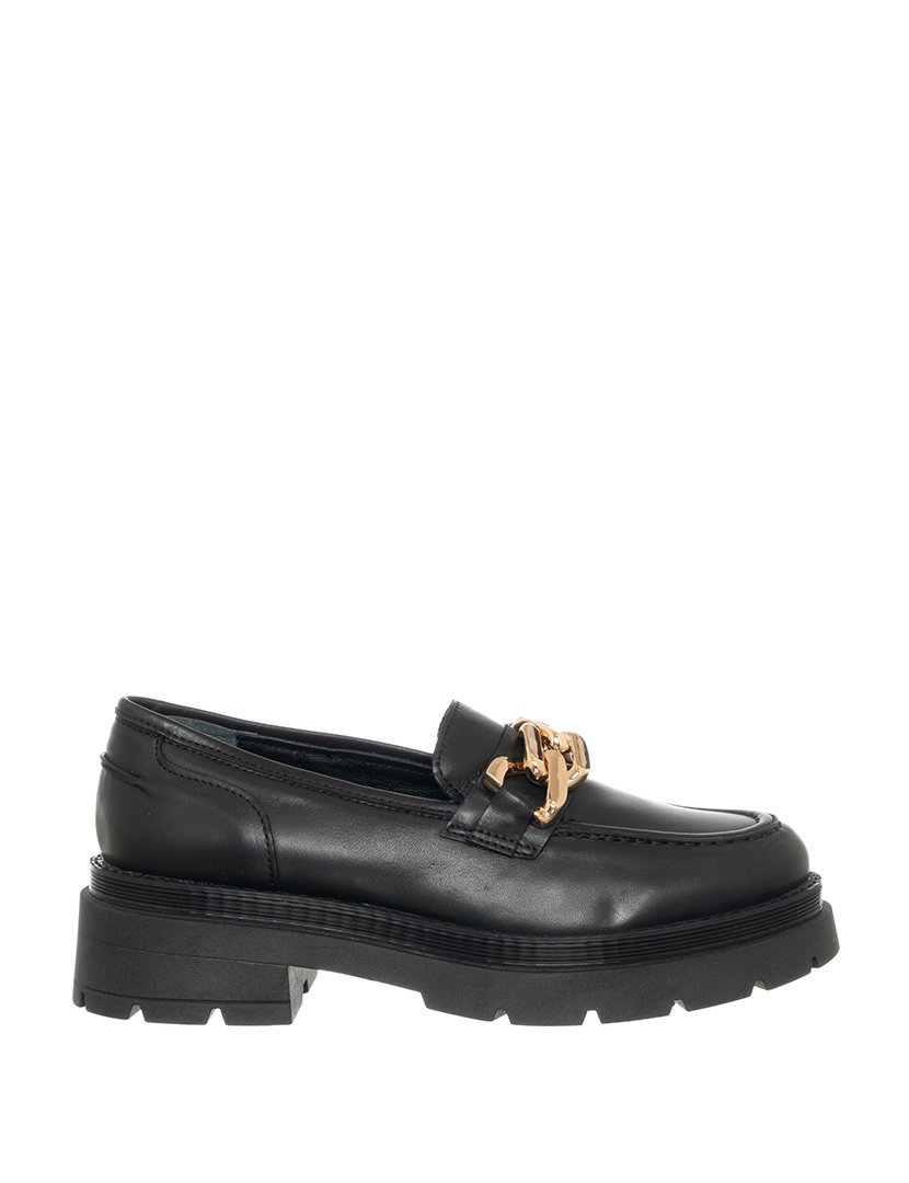 Mocassins Senhora Preto e Dourado