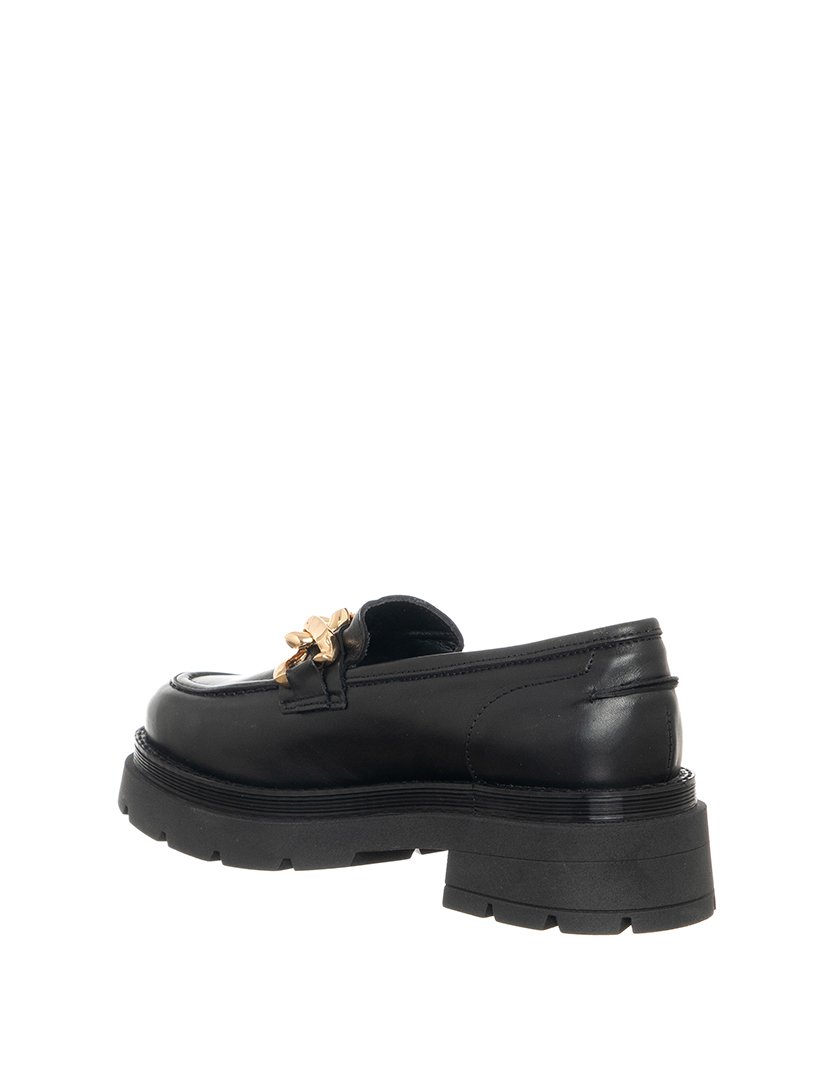 Mocassins Senhora Preto e Dourado