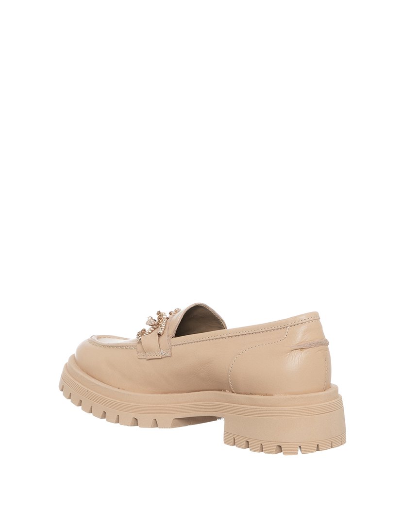 Mocassins Senhora Bege e Dourado