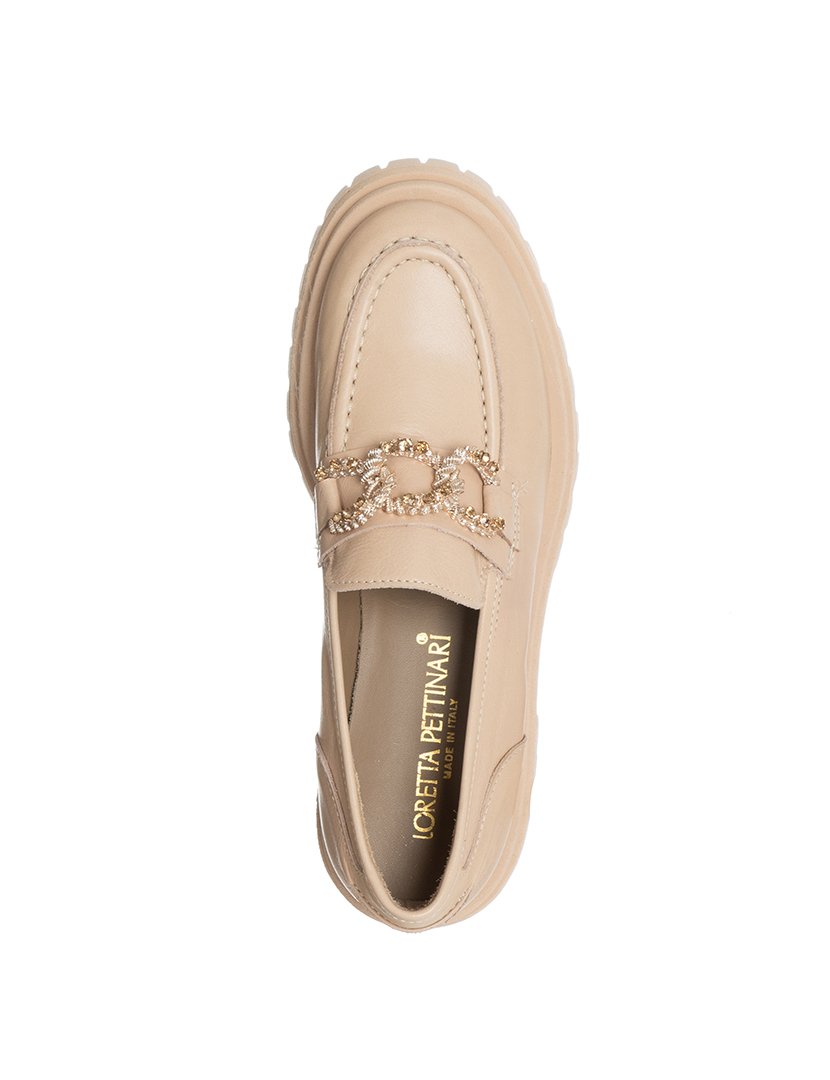 Mocassins Senhora Bege e Dourado