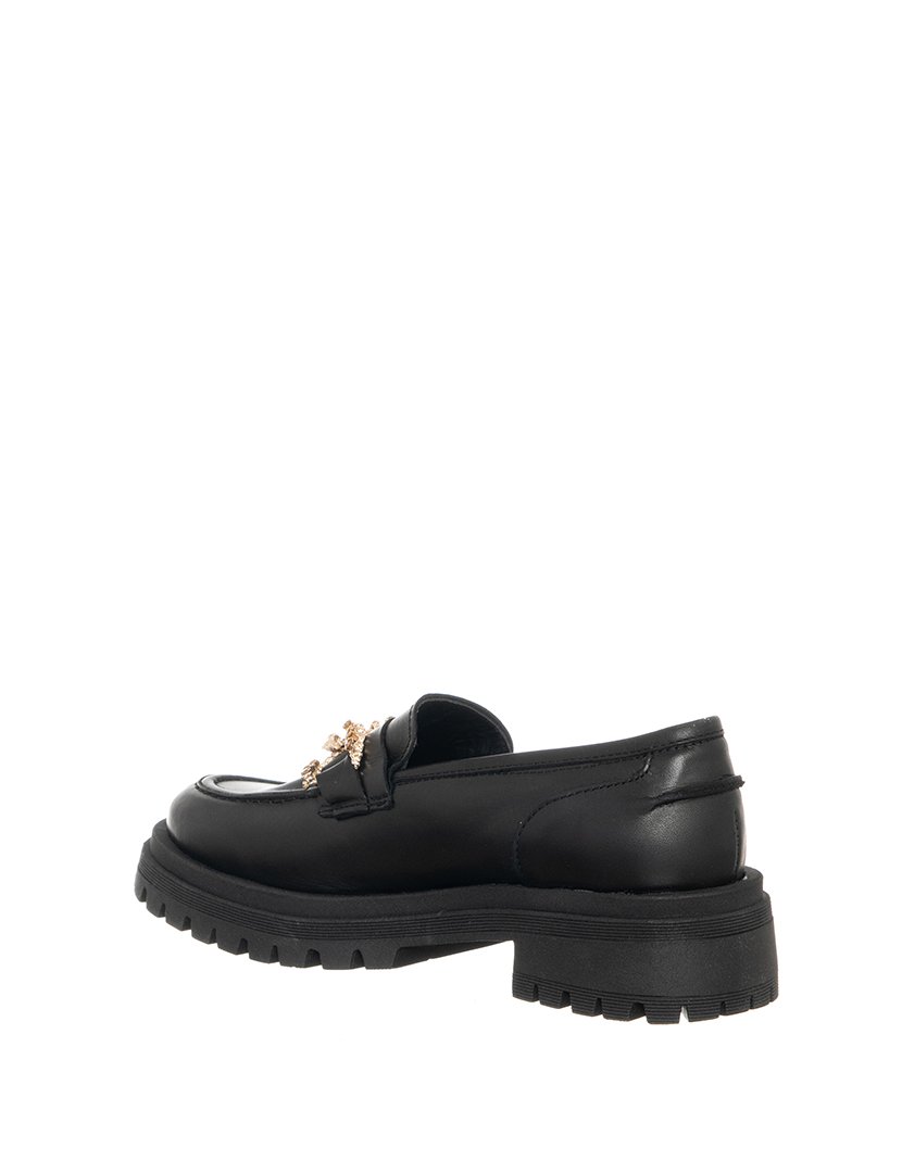 Mocassins Senhora Preto e Dourado