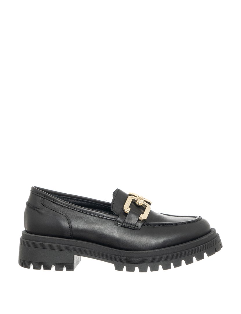 Mocassins Senhora Preto e Dourado