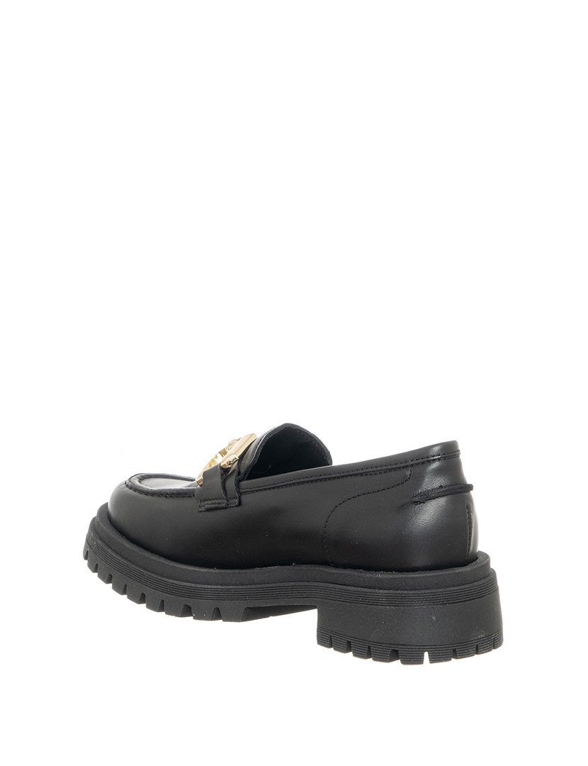 Mocassins Senhora Preto e Dourado