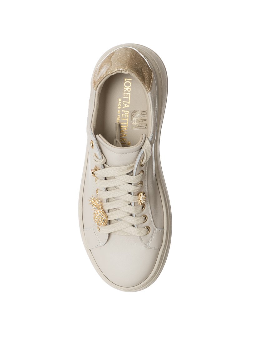 Ténis Senhora Bege e Dourado