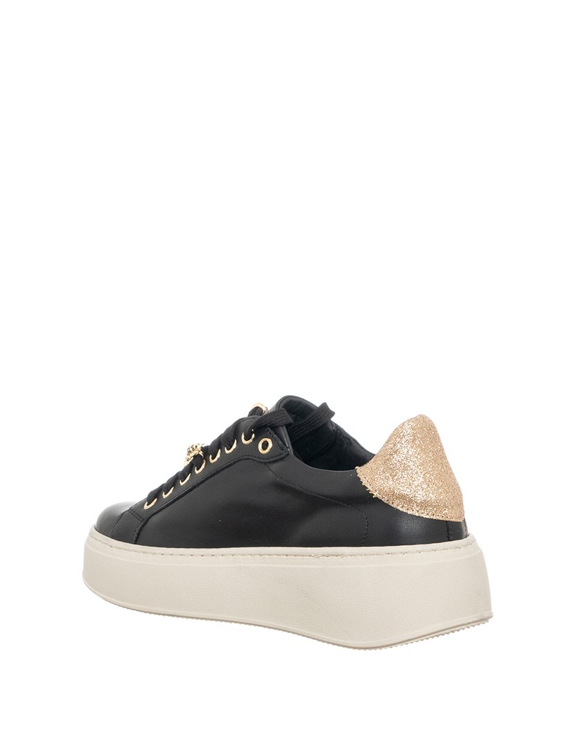 Ténis Senhora Preto e Dourado