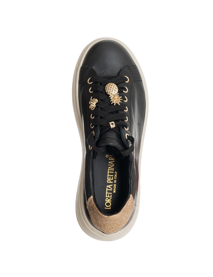 Ténis Senhora Preto e Dourado