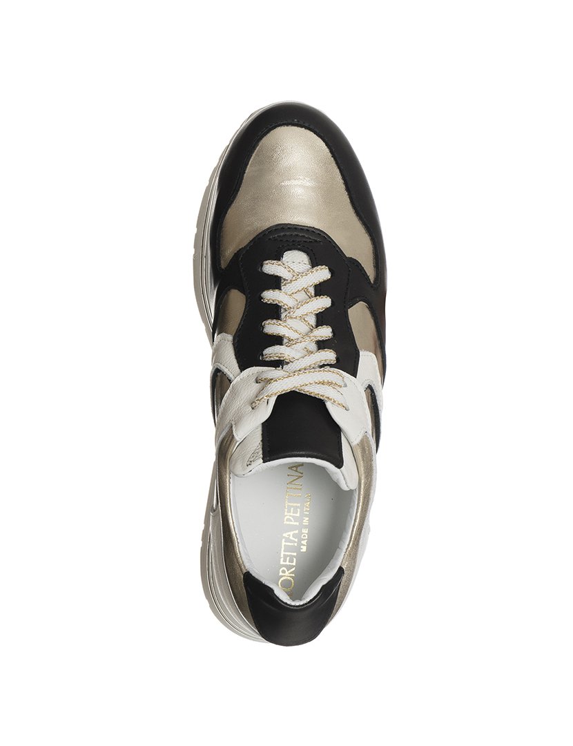 Ténis Senhora Preto e Dourado