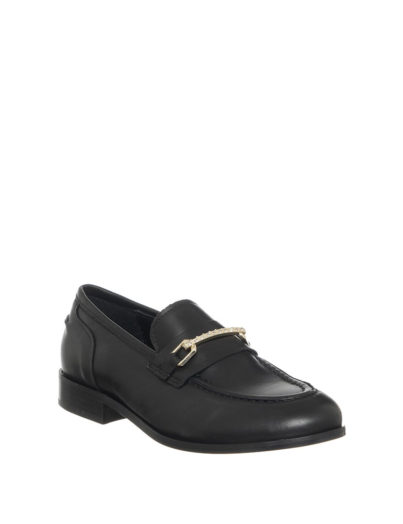 Mocassins Senhora Preto e Dourado