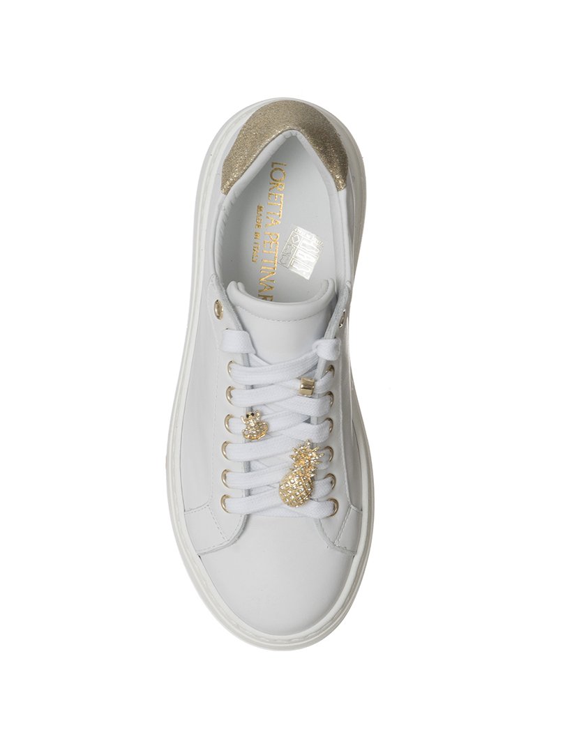 Ténis Senhora Branco e Dourado