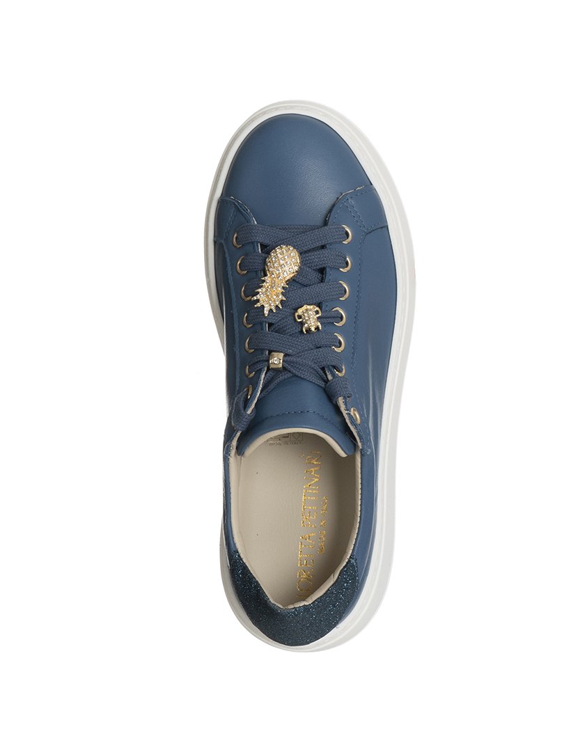 Ténis Senhora Azul e Dourado