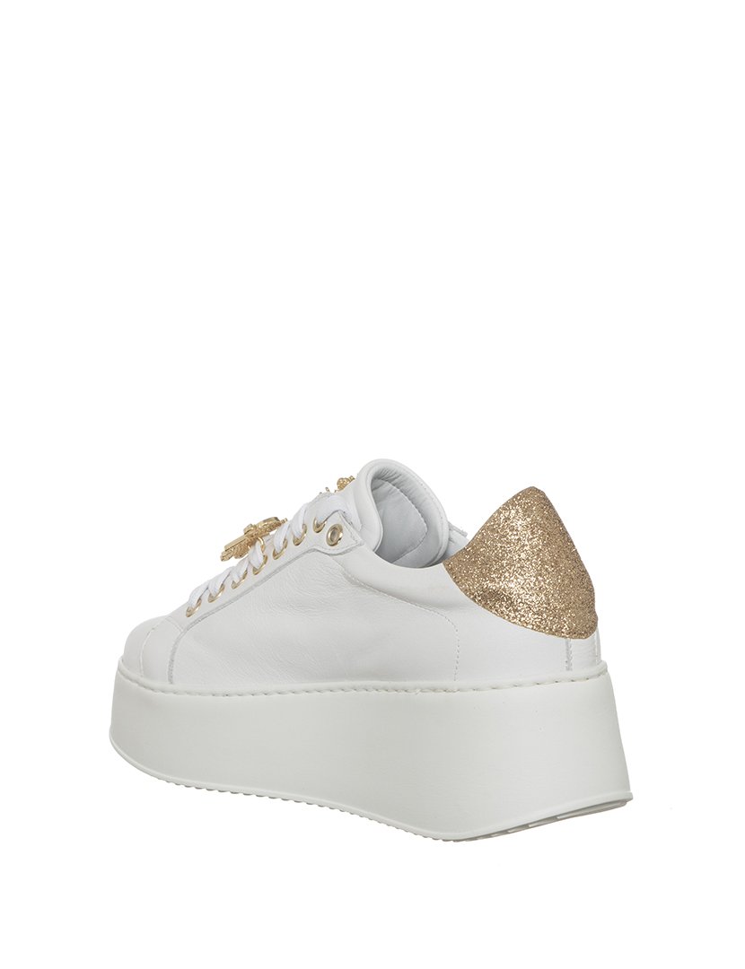 Ténis Senhora Branco e Dourado