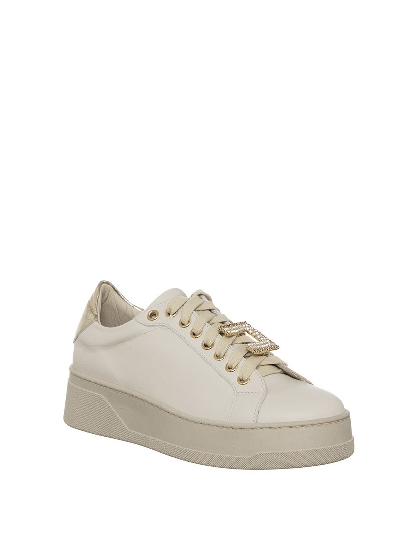 Ténis Senhora Bege e Dourado