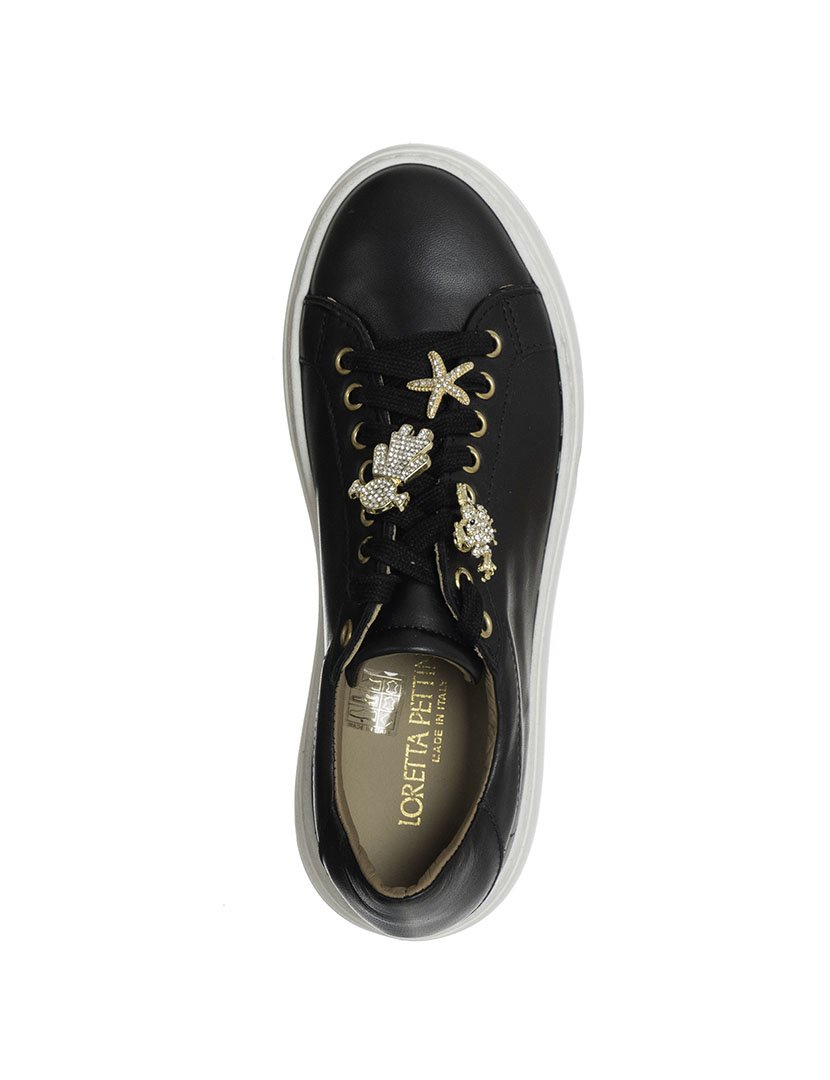 Ténis Senhora Preto e Dourado