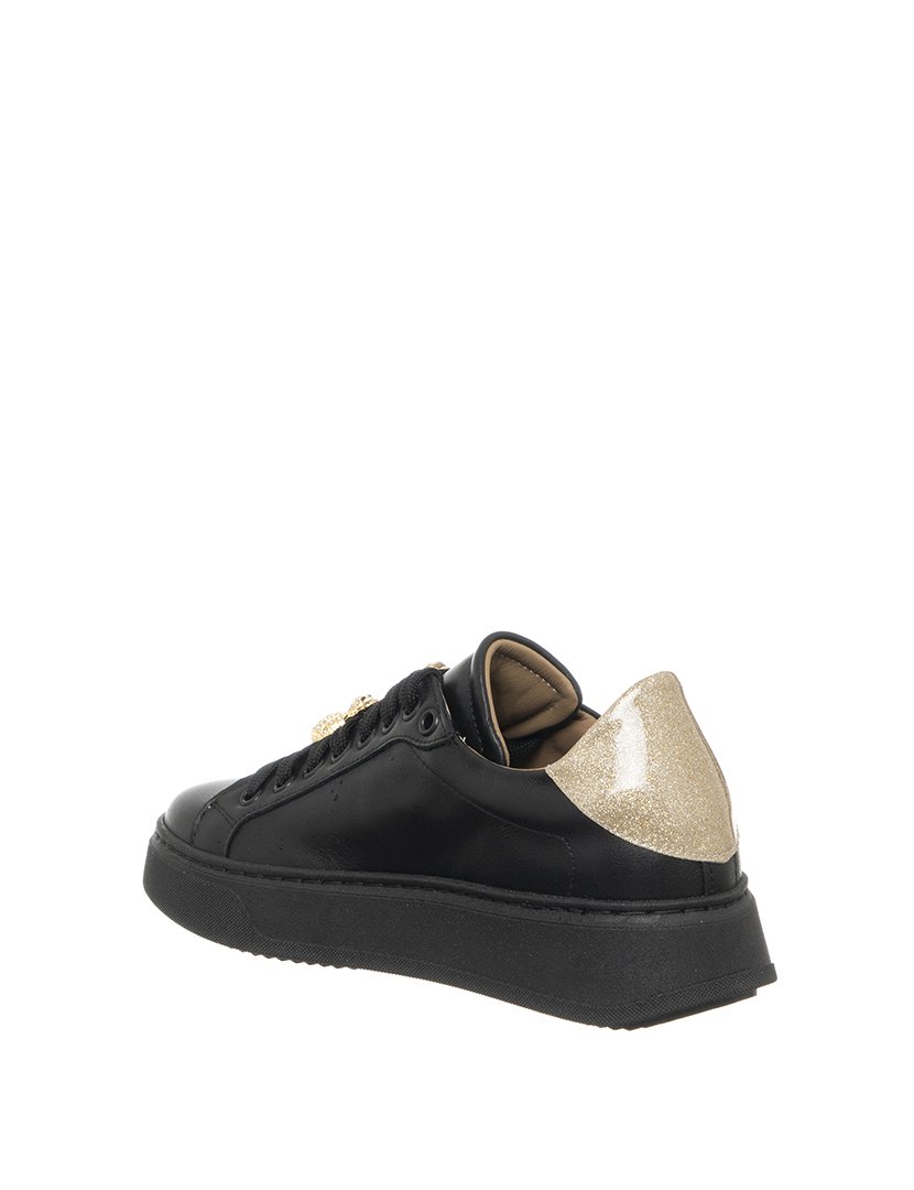 Ténis Senhora Preto e Dourado