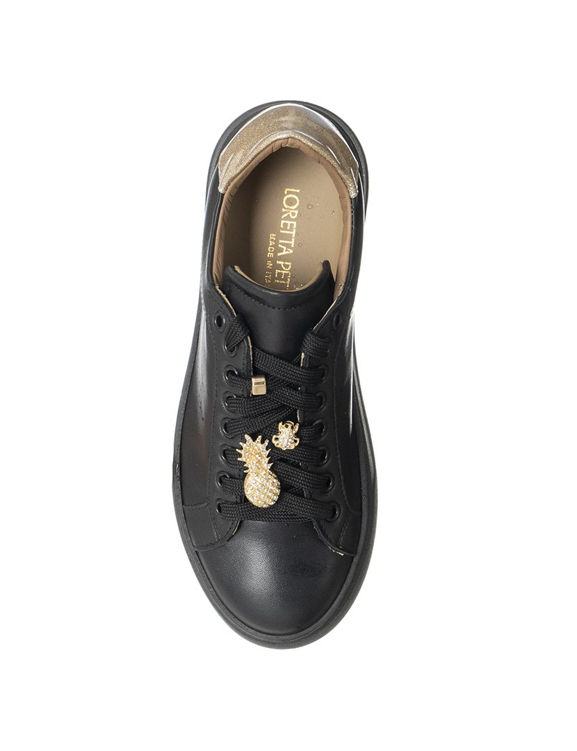 Ténis Senhora Preto e Dourado