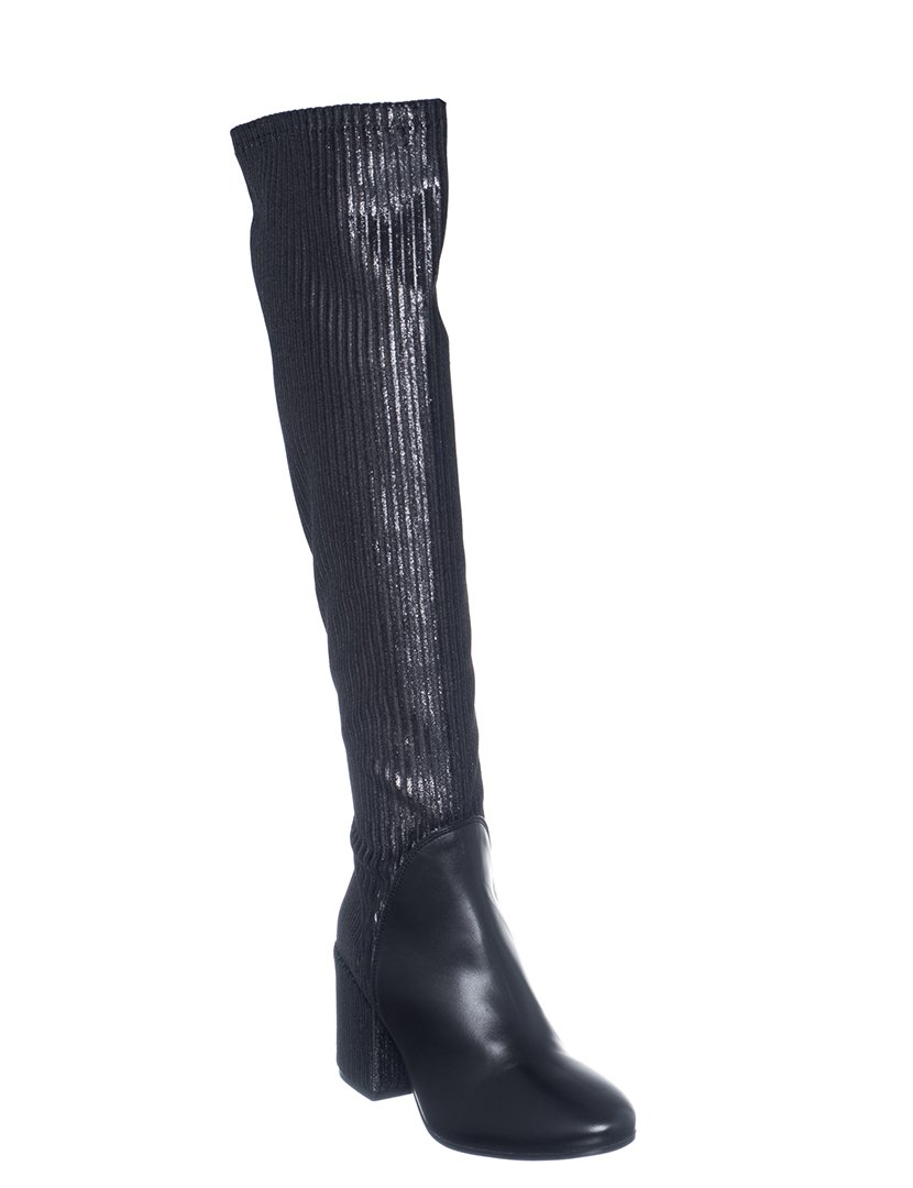 Botas Cano Alto com Salto Senhora Preto