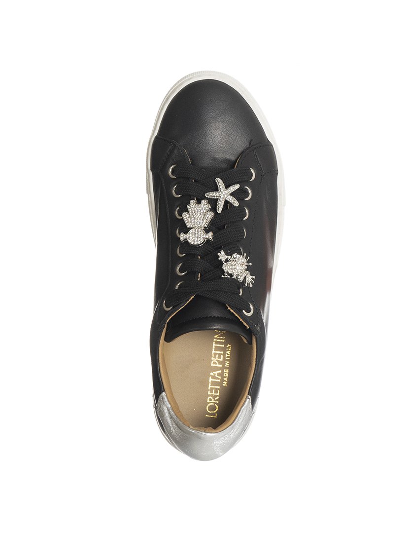 Ténis Senhora Preto e Prateado