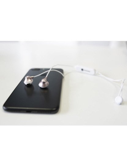 Earphones M6 Rosa Dourado