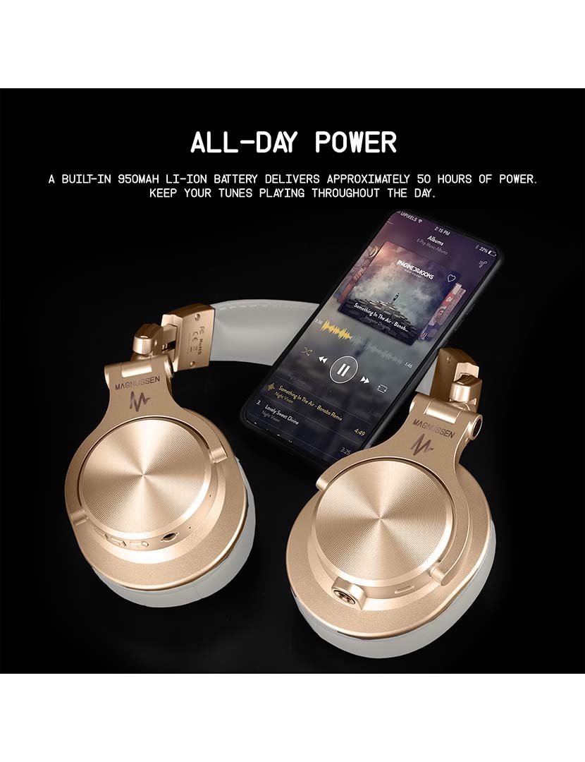 Headphones H6 Dourado Bege