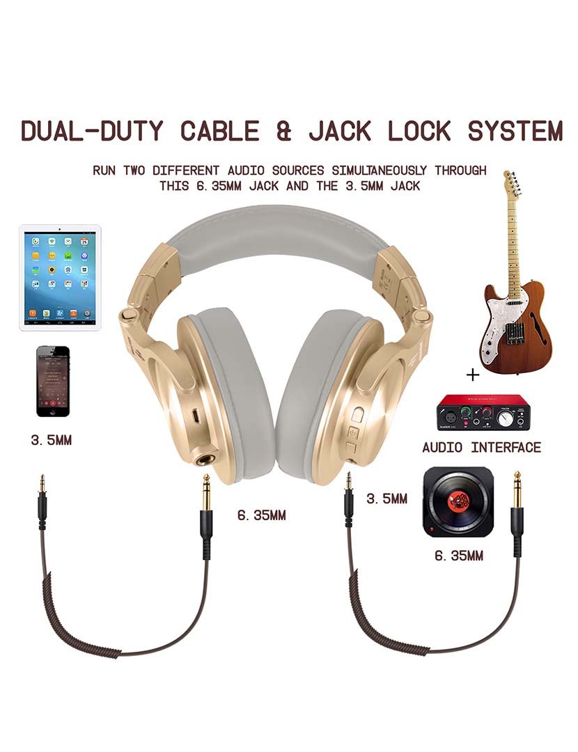 Headphones H6 Dourado Bege