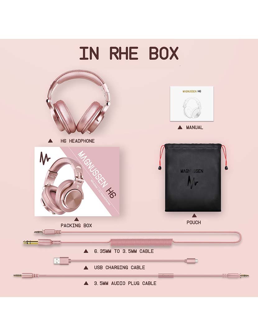 Headphones H6 Rosa Dourado