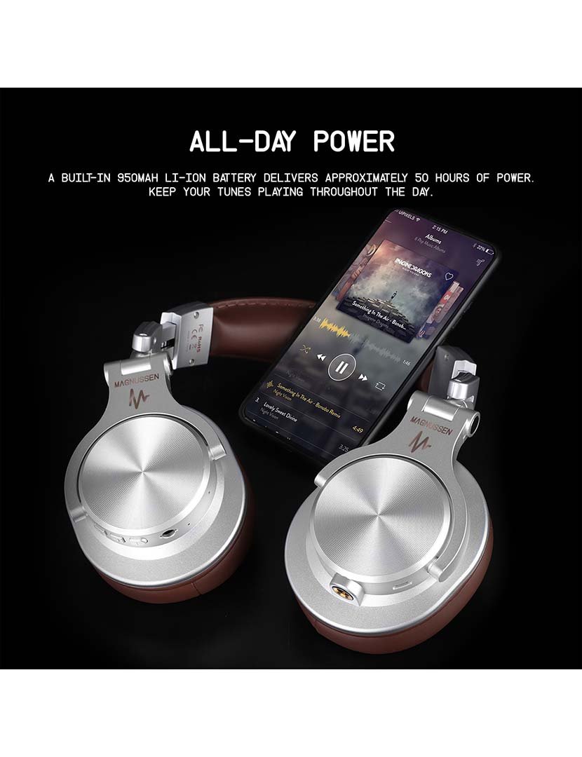 Headphones H6 Castanho Prateado