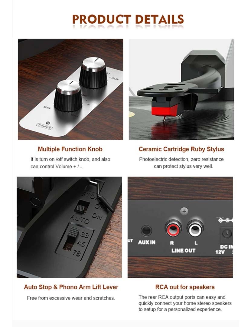 Gira-Discos T2 Preto