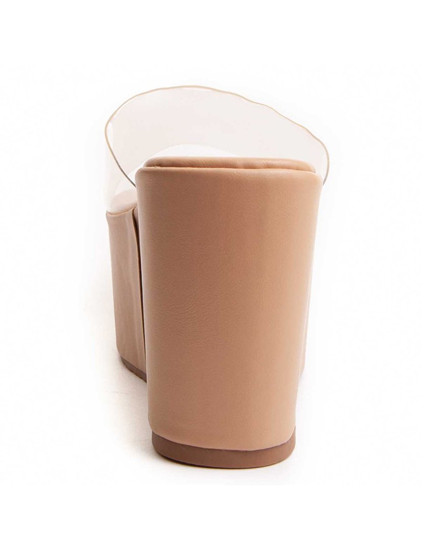 Sandálias com Plataforma Senhora Bege e Transparente