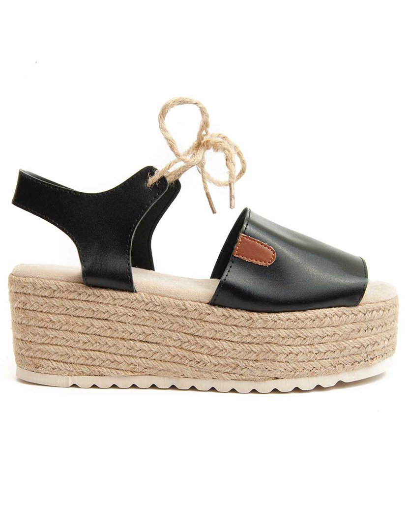 Sandálias com Cunha Senhora Preto