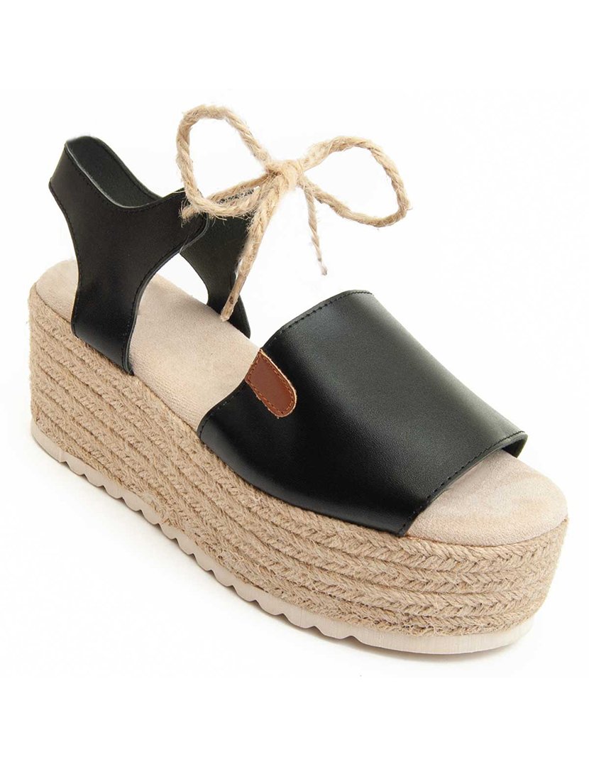 Sandálias com Cunha Senhora Preto