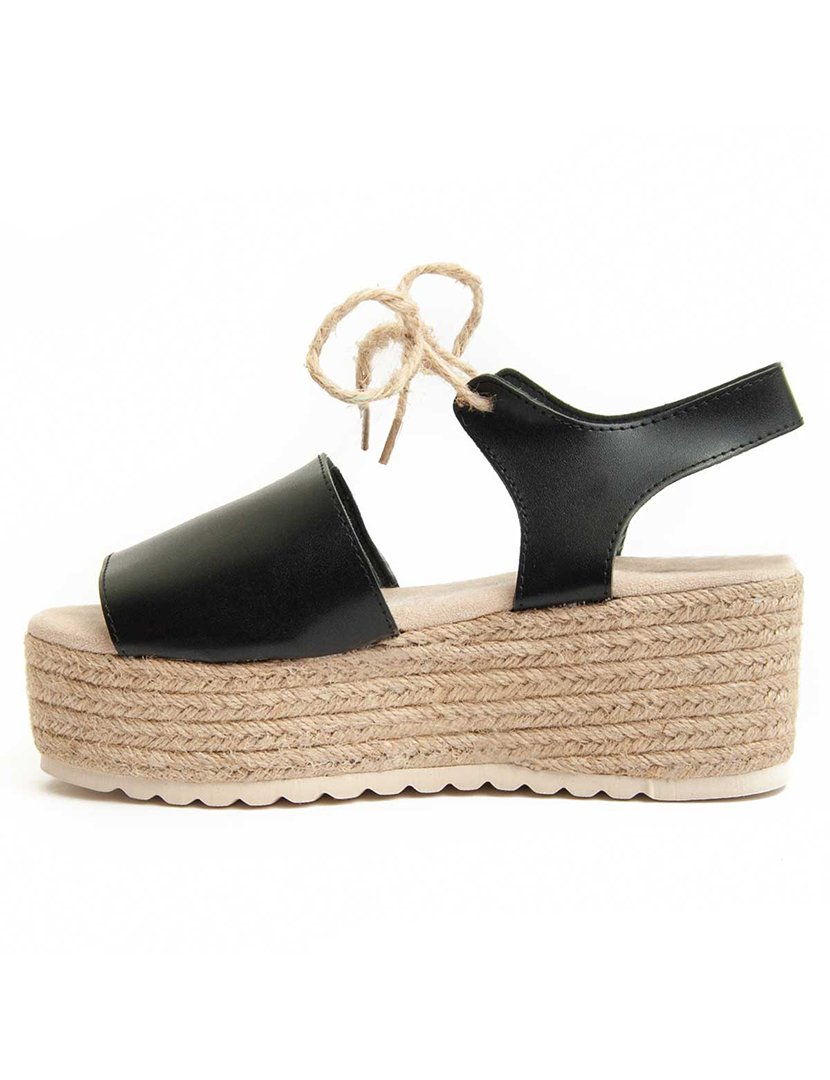 Sandálias com Cunha Senhora Preto