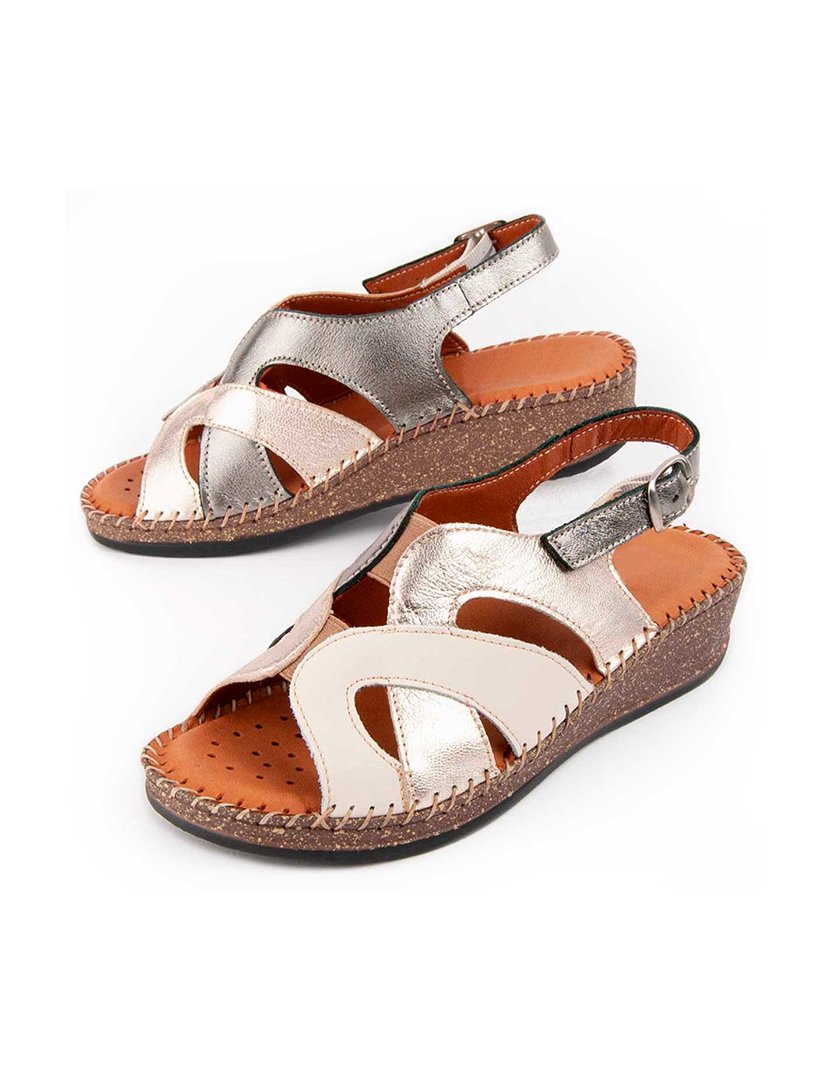 Sandálias de Cunha Senhora Bege