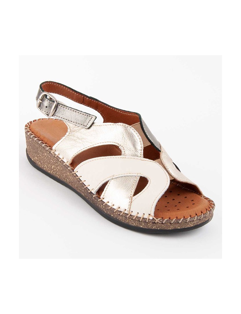 Sandálias de Cunha Senhora Bege