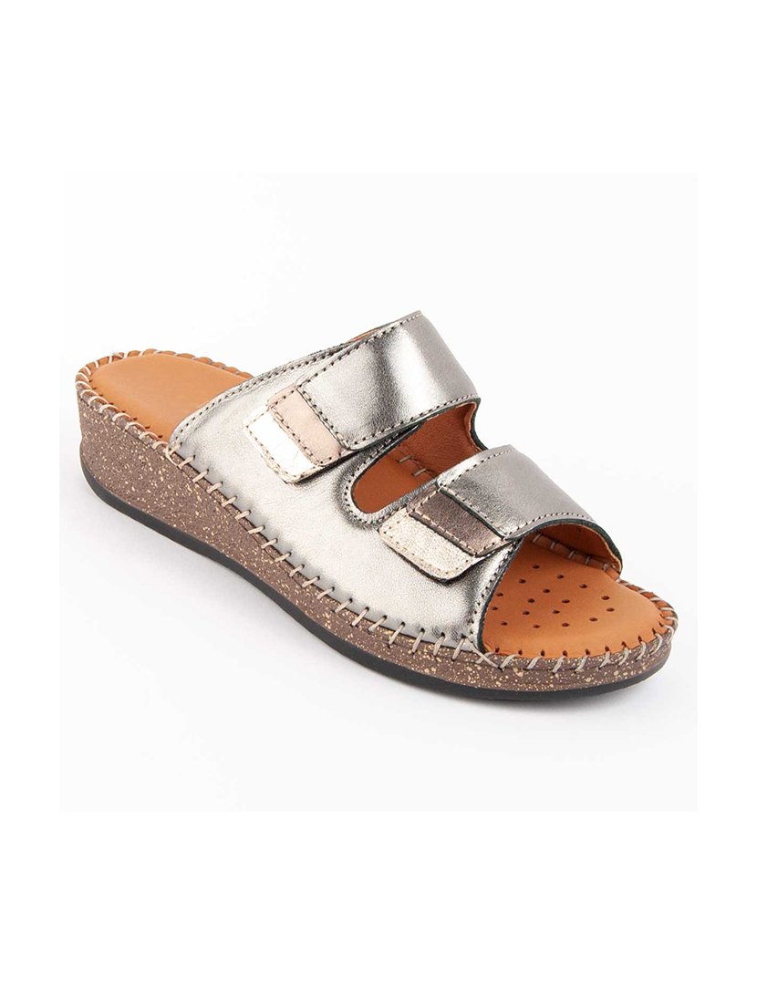 Sandálias de Cunha Senhora Prateado
