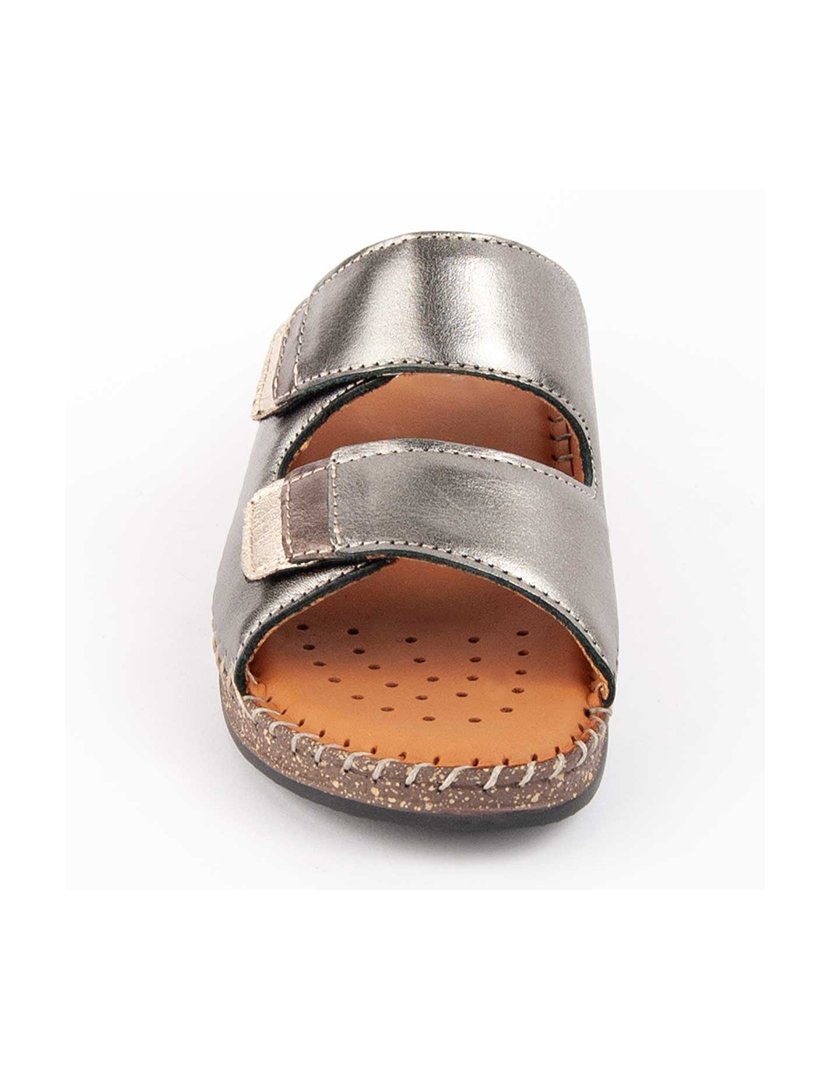 Sandálias de Cunha Senhora Prateado