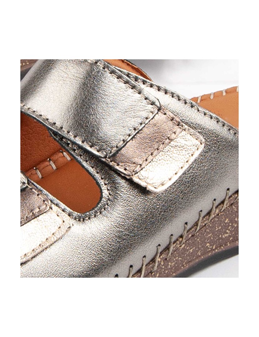 Sandálias de Cunha Senhora Prateado