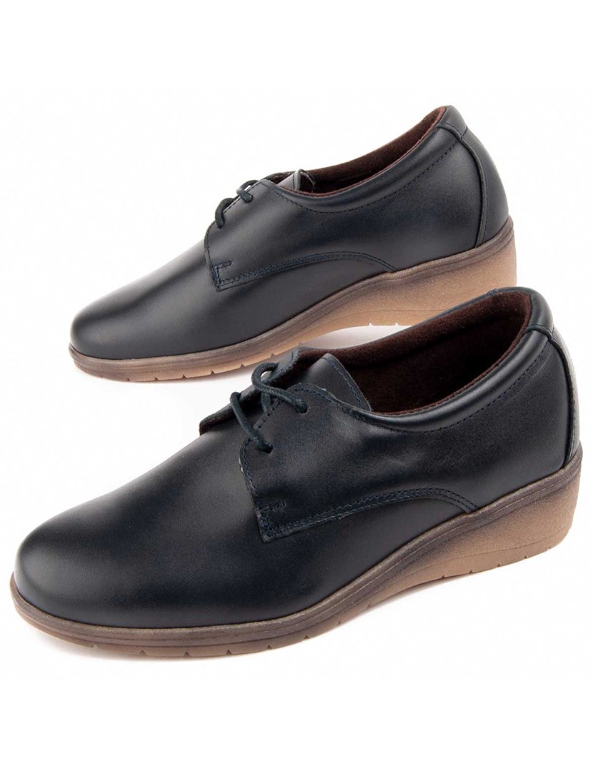 Sapatos Oxford Plataforma Senhora Azul