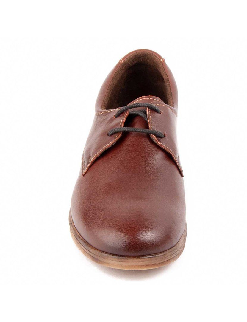 Sapatos Oxford Plataforma Senhora Castanho