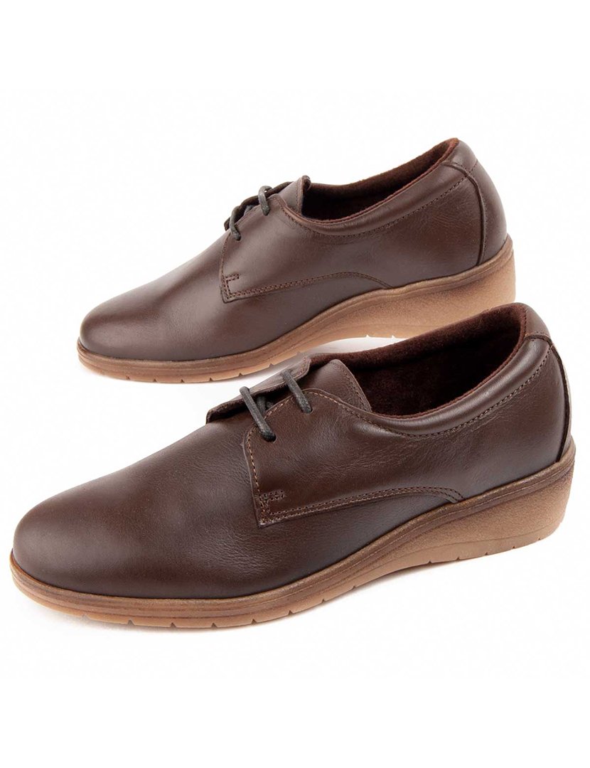 Sapatos Oxford Plataforma Senhora Castanho