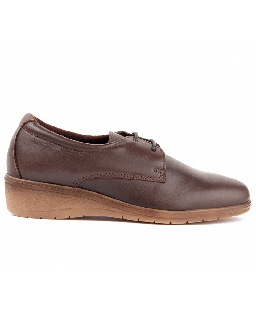 Sapatos Oxford Plataforma Senhora Castanho