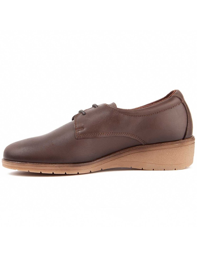 Sapatos Oxford Plataforma Senhora Castanho
